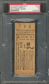 1913 World Series Game 4 Ticket Stub From 10/10/1913 (PSA VG-3)